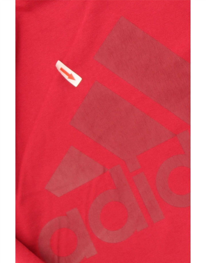 Adidas Mens Graphic T-Shirt Top Medium Burgundy Cotton