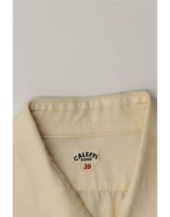 Caleffi Mens Shirt Size 39 Medium Off White