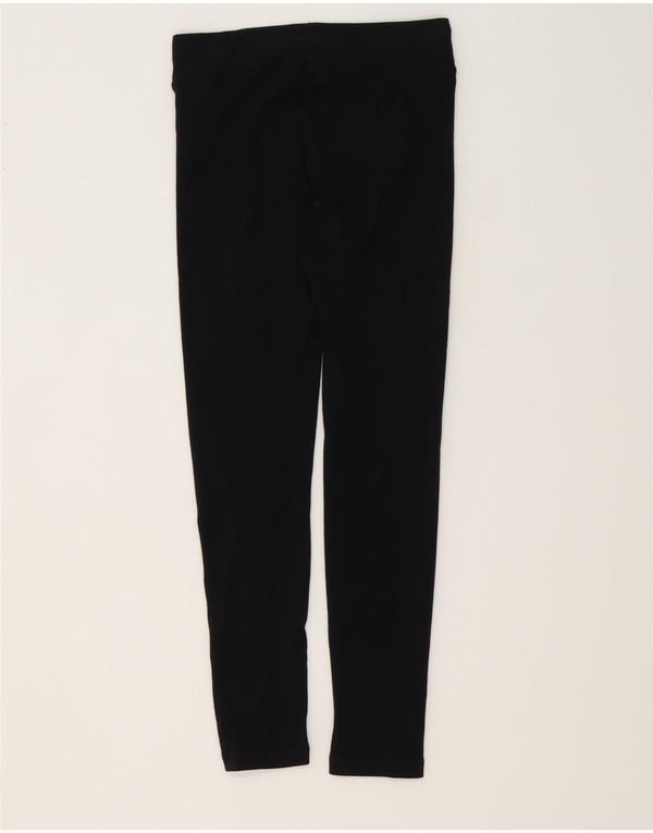 CHAMPION Girls Graphic Leggings 9-10 Years Medium Black Cotton