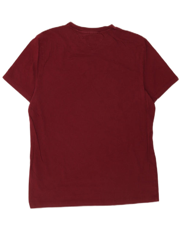 Tommy Hilfiger Mens Slim Fit Graphic T-Shirt Top Large Burgundy Cotton