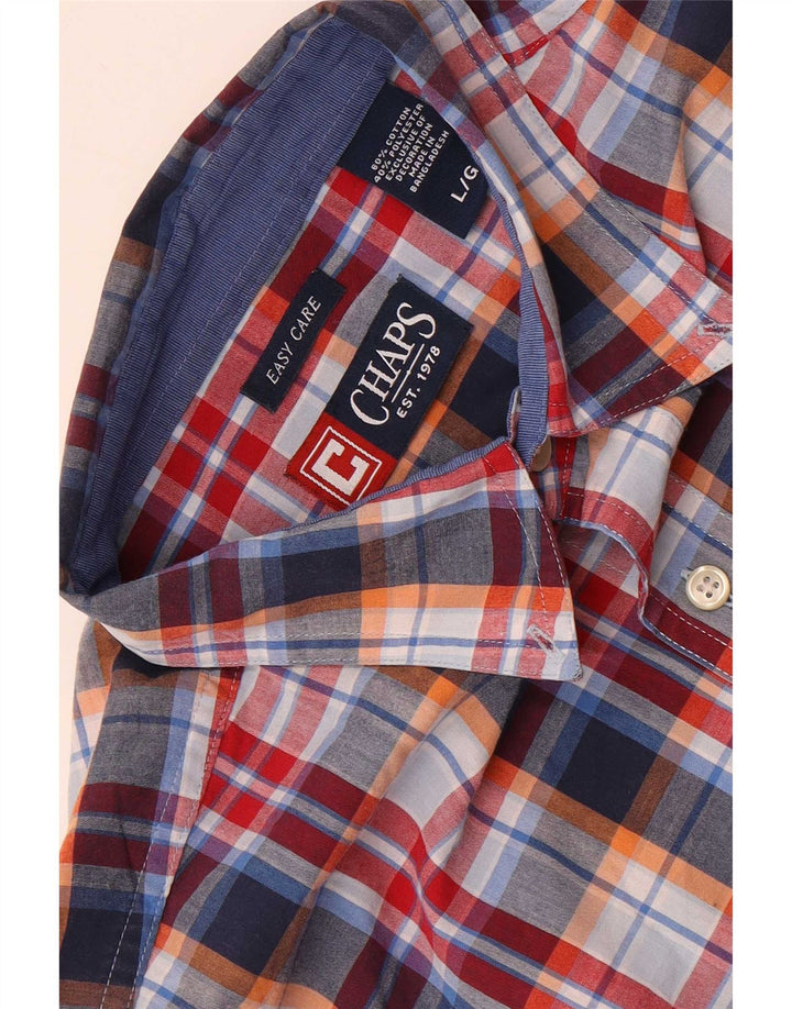 Chaps Mens Short Sleeve Shirt Large Multicoloured Check Cotton
