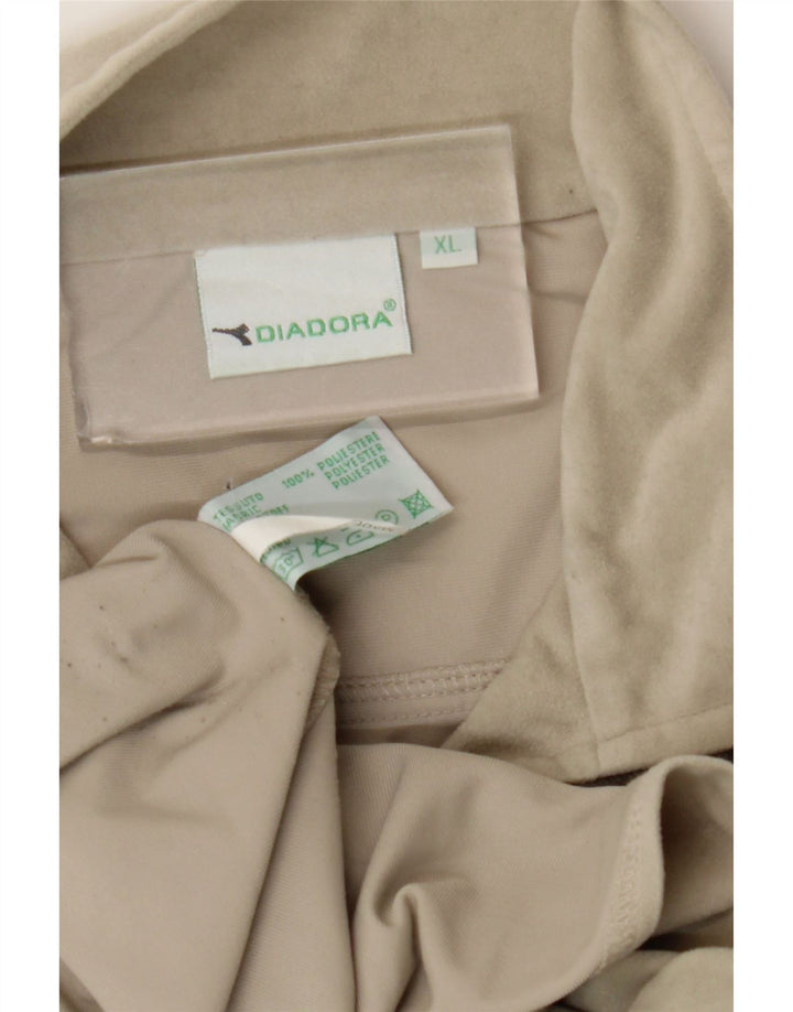 Diadora Mens Tracksuit Top Jacket XL Beige Polyester