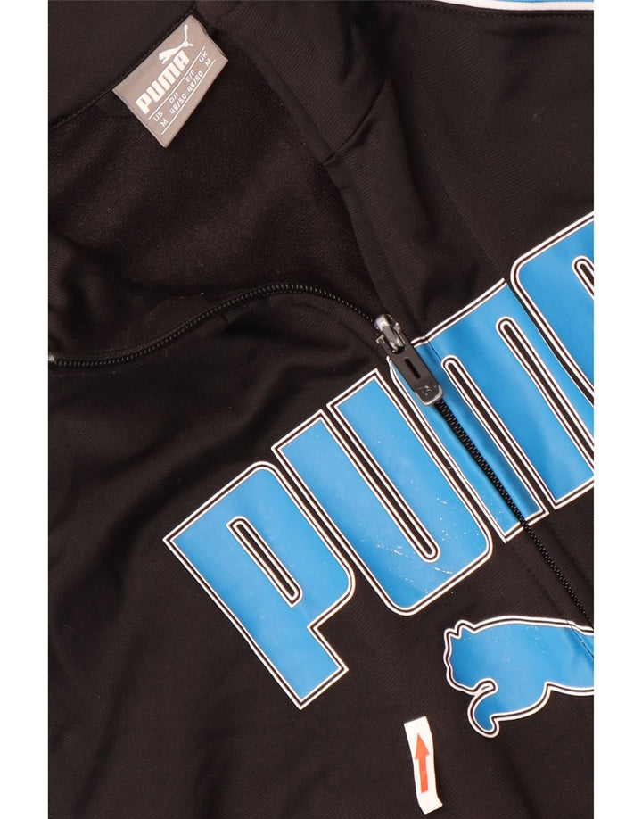 Puma Mens Graphic Tracksuit Top Jacket Medium Black Colourblock Polyester