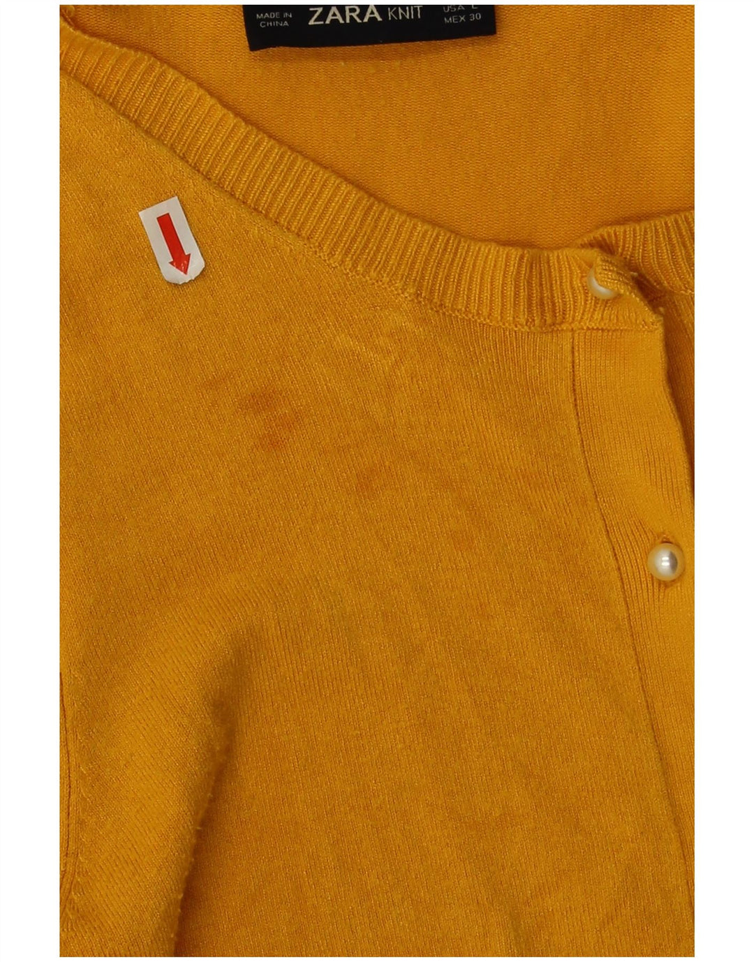 Zara Womens Cardigan Sweater UK 16 Large Yellow