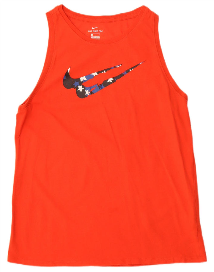 Nike Mens Dri Fit Graphic Vest Top Medium Orange Cotton