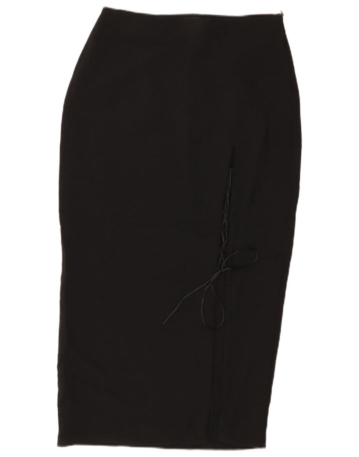 Zara Womens High Waist Pencil Skirt Medium W28  Black Polyester