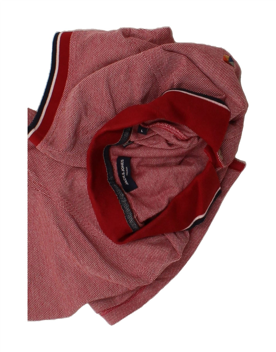 JACK & JONES Mens Polo Shirt Large Red Flecked Cotton Vintage Jack & Jones and Second-Hand Jack & Jones from Messina Hembry 