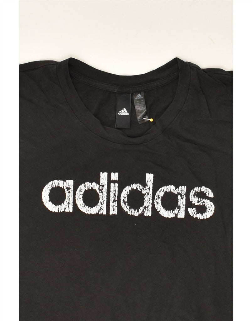 ADIDAS Mens Graphic T-Shirt Top 2XL Black Cotton | Vintage Adidas | Thrift | Second-Hand Adidas | Used Clothing | Messina Hembry 