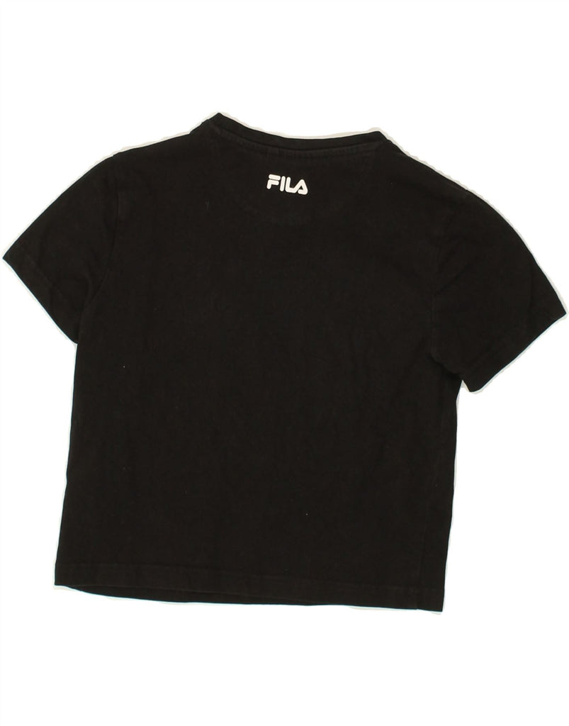 FILA Girls Crop Graphic T-Shirt Top 13-14 Years Black Cotton | Vintage Fila | Thrift | Second-Hand Fila | Used Clothing | Messina Hembry 