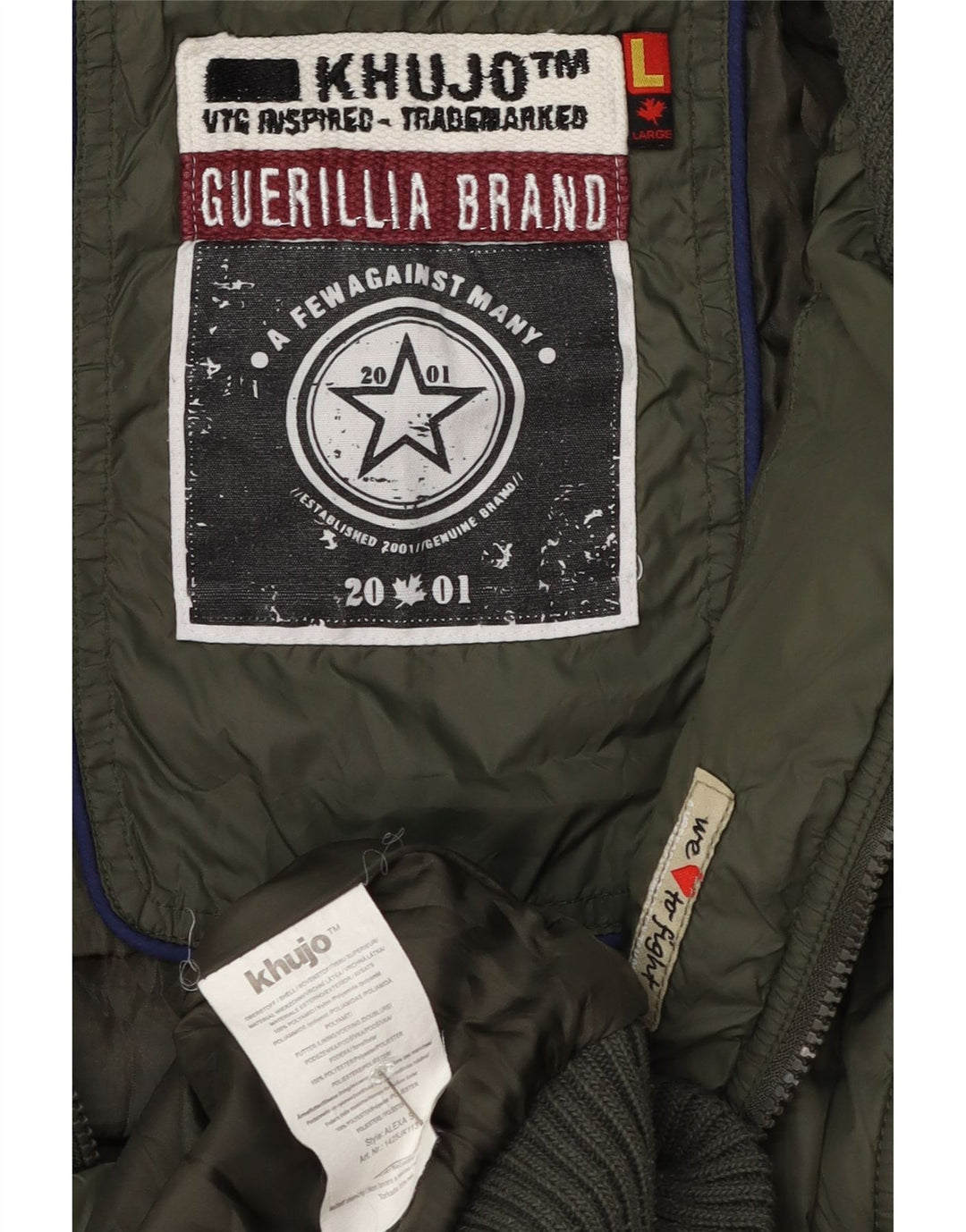 KHUJO Womens Hooded Padded Jacket UK 14 Large Green Polyester