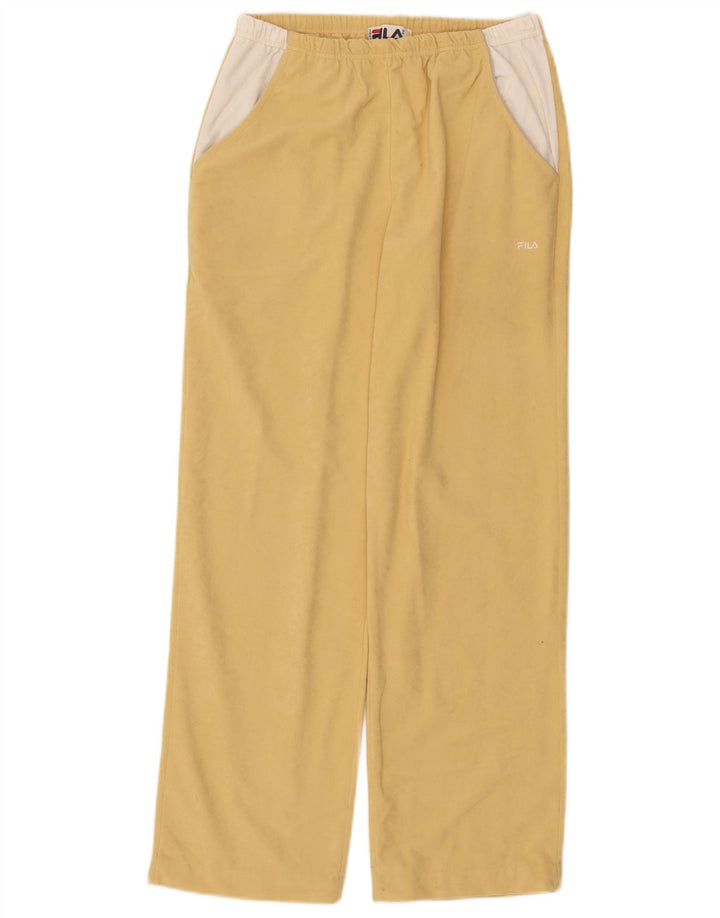 Fila Womens Tracksuit Trousers IT 44 Medium  Yellow Colourblock Triacetate