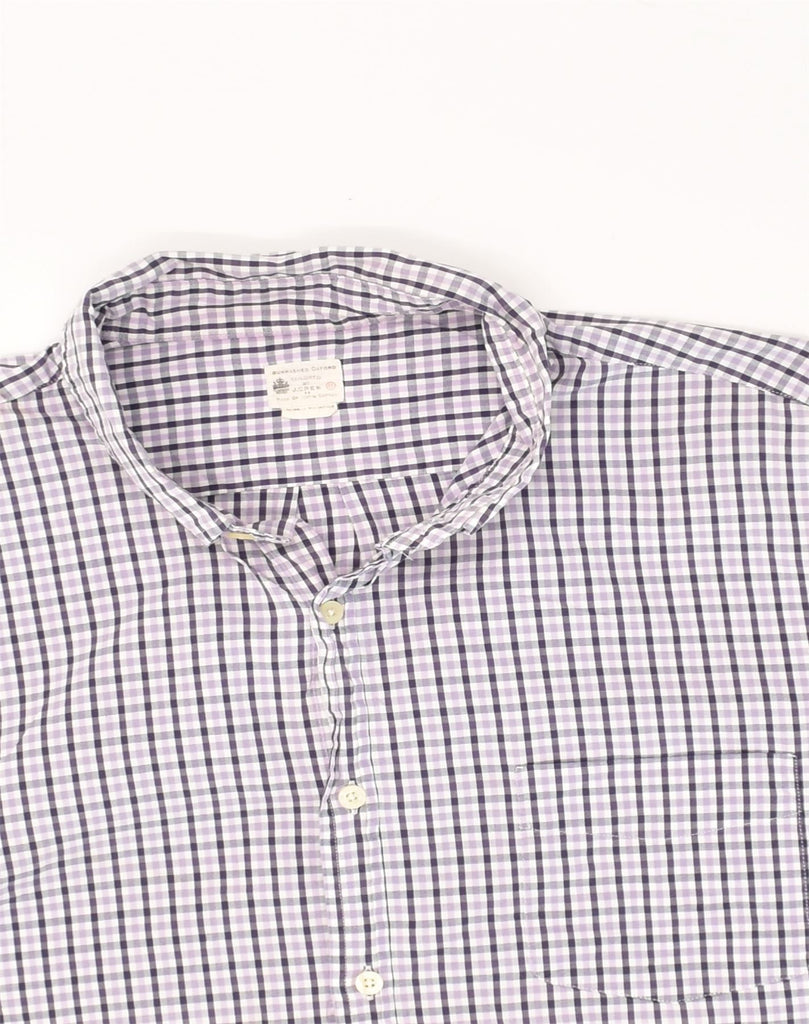 J. CREW Mens Short Sleeve Shirt XL Purple Gingham Cotton | Vintage J. Crew | Thrift | Second-Hand J. Crew | Used Clothing | Messina Hembry 