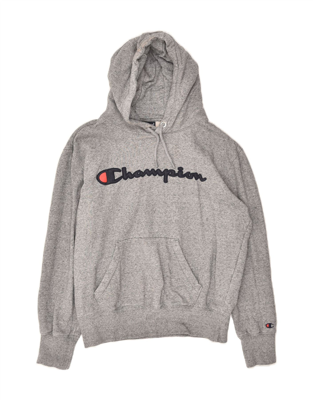 CHAMPION Womens Graphic Hoodie Jumper UK 14 Medium Grey Cotton | Vintage Champion | Thrift | Second-Hand Champion | Used Clothing | Messina Hembry 