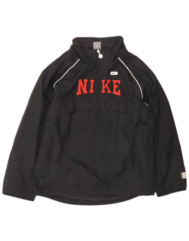 Nike Boys Graphic Anorak Jacket 12-13 Years Large Black Polyester