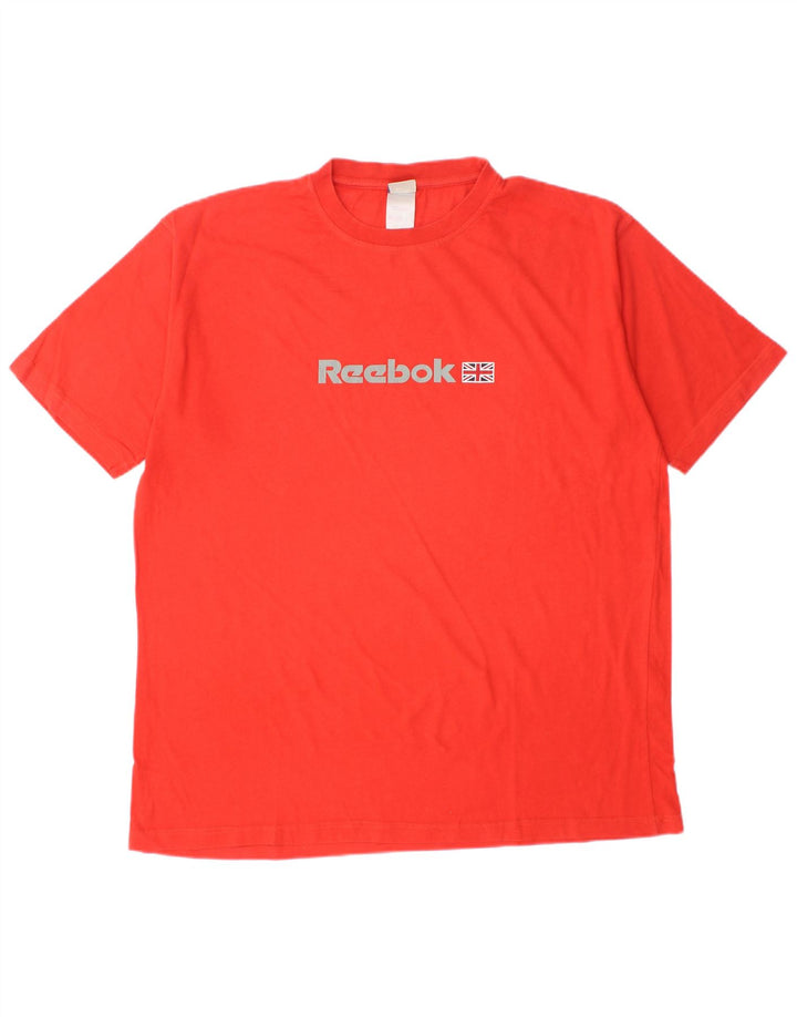 REEBOK Mens Graphic T-Shirt Top Large Red Cotton