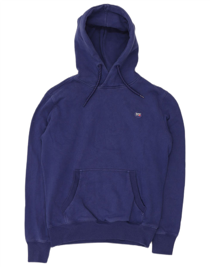 SUPERDRY Mens Hoodie Jumper Medium Blue Cotton