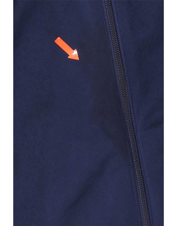 Adidas Mens Tracksuit Top Jacket Large Navy Blue Colourblock Polyester