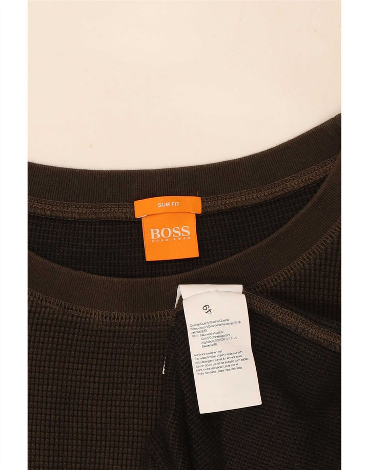 Hugo Boss Mens Top Long Sleeve 3XL Brown Cotton