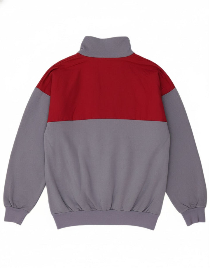 DIADORA Mens Zip Neck Sweatshirt Jumper IT 50 Medium Blue Colourblock