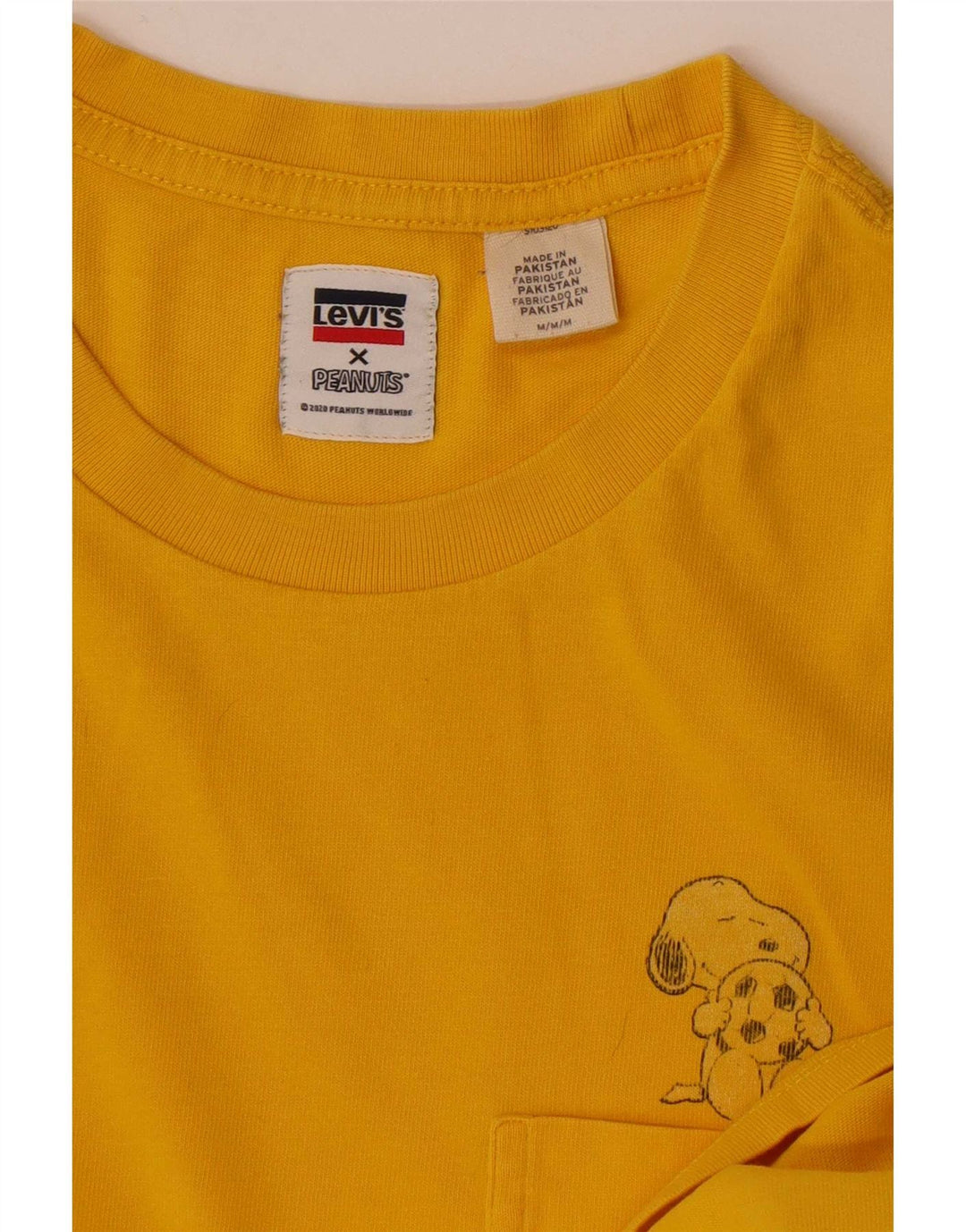 Levi's Mens Peanuts T-Shirt Top Medium Yellow