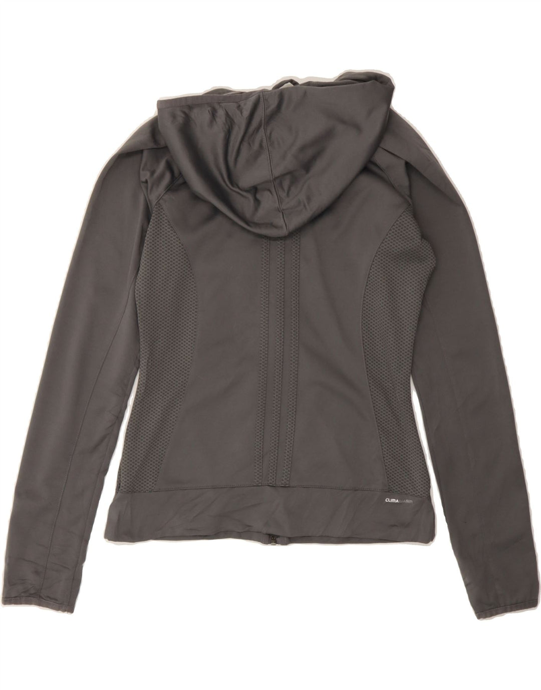 ADIDAS Womens Zip Hoodie Sweater UK 10 Small  Grey Polyester Vintage Adidas and Second-Hand Adidas from Messina Hembry 