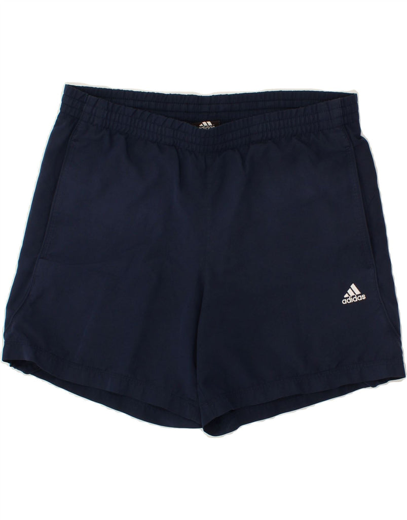 ADIDAS Mens Sport Shorts Small Navy Blue Polyester | Vintage Adidas | Thrift | Second-Hand Adidas | Used Clothing | Messina Hembry 