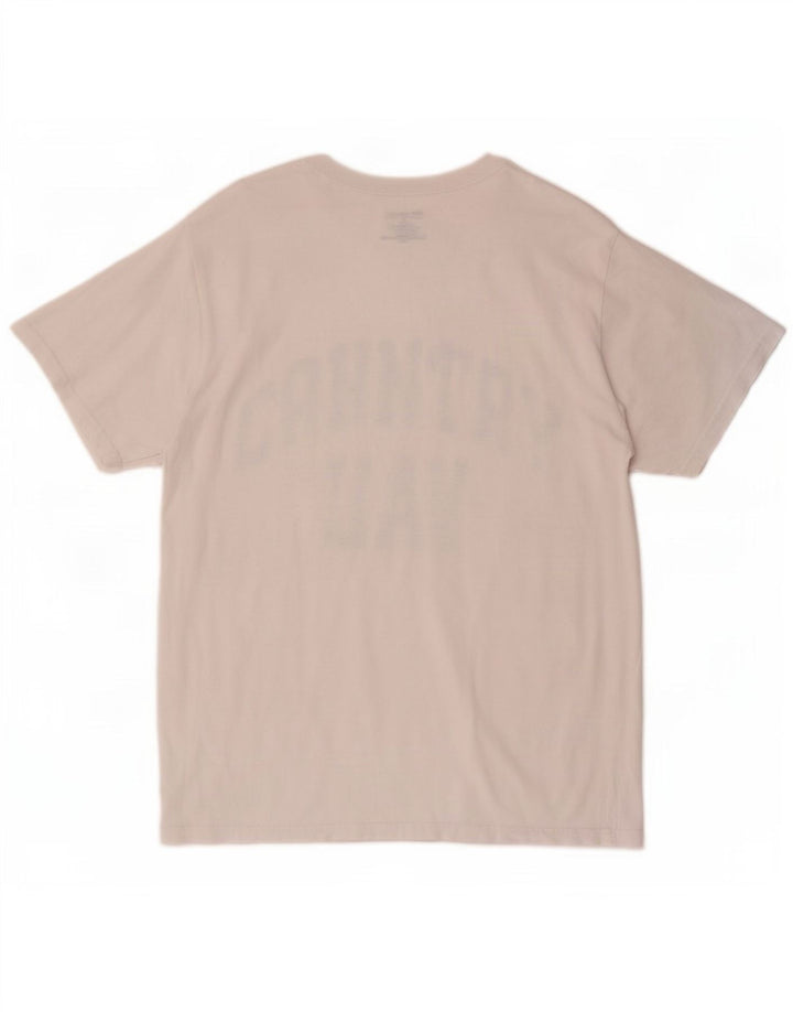 Champion Mens Graphic T-Shirt Top Medium White Cotton