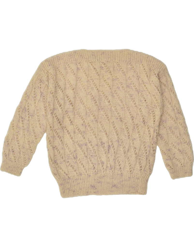 VINTAGE Womens Boat Neck Jumper Sweater UK 16 Large Beige | Vintage Vintage | Thrift | Second-Hand Vintage | Used Clothing | Messina Hembry 