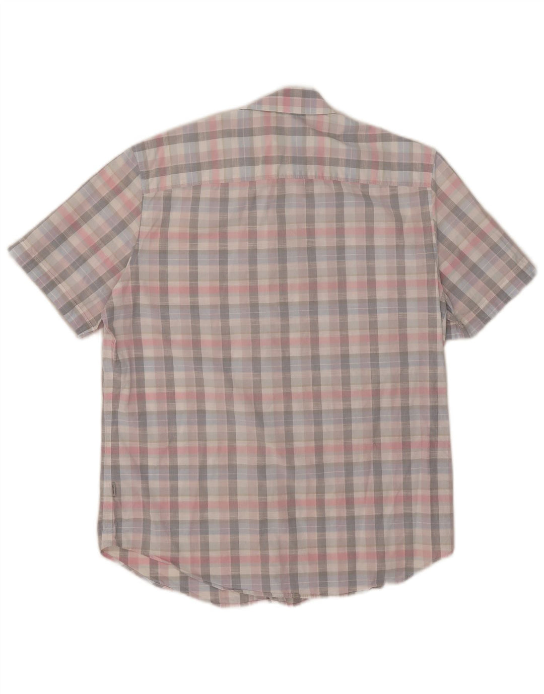 Calvin Klein Mens Short Sleeve Shirt Medium Multicoloured Check Cotton