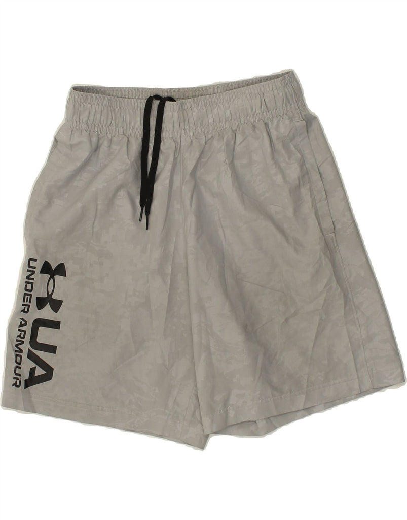 UNDER ARMOUR Mens Graphic Sport Shorts Medium Grey Polyester | Vintage Under Armour | Thrift | Second-Hand Under Armour | Used Clothing | Messina Hembry 