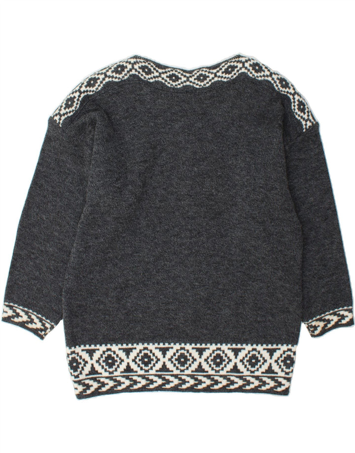 YESSICA Womens Oversized Boat Neck Jumper Sweater IT 48/50 XL Grey Vintage Yessica and Second-Hand Yessica from Messina Hembry 