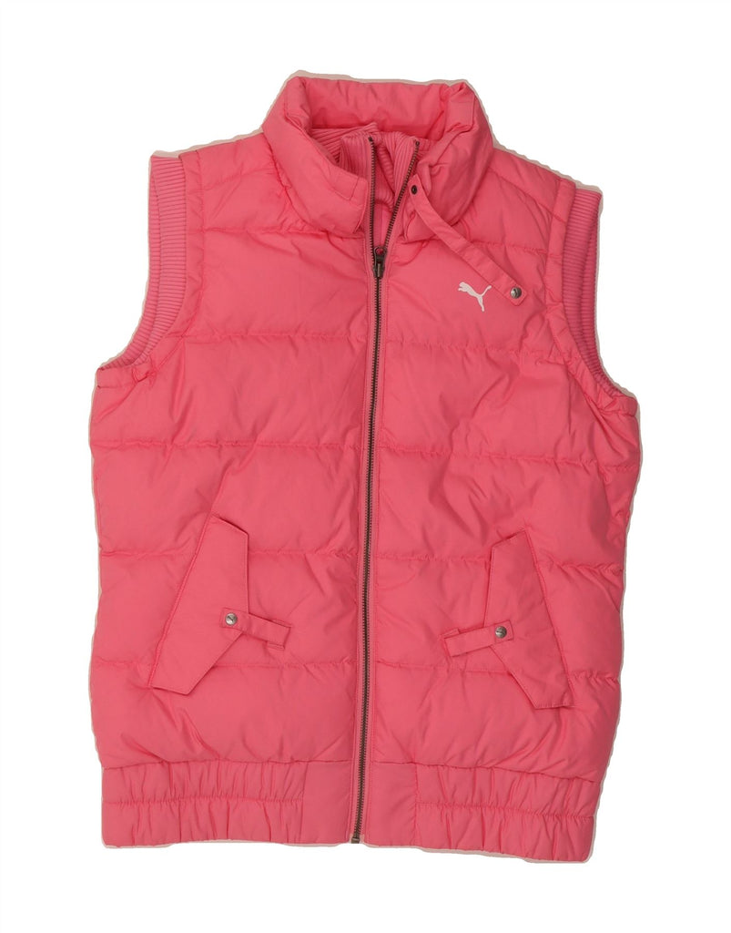 PUMA Womens Padded Gilet UK 10 Small Pink Polyester Vintage Puma and Second-Hand Puma from Messina Hembry 