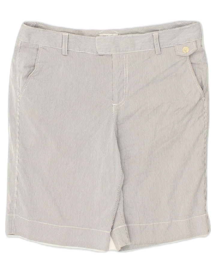 DOCKERS Womens Chino Shorts US 12 Large W32  Grey Striped Cotton | Vintage Dockers | Thrift | Second-Hand Dockers | Used Clothing | Messina Hembry 