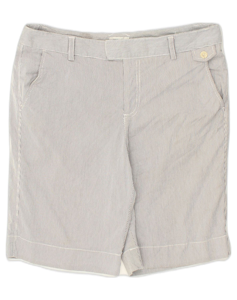 DOCKERS Womens Chino Shorts US 12 Large W32  Grey Striped Cotton | Vintage Dockers | Thrift | Second-Hand Dockers | Used Clothing | Messina Hembry 