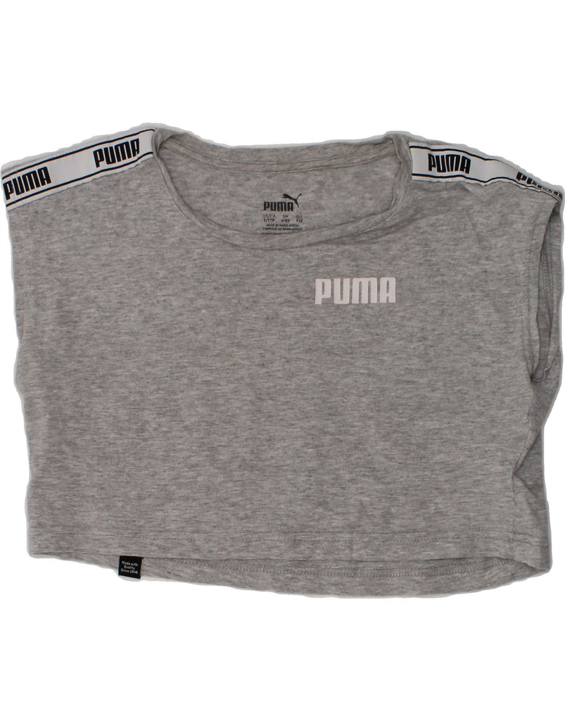 PUMA Girls Vest Top 4-5 Years Grey Cotton | Vintage Puma | Thrift | Second-Hand Puma | Used Clothing | Messina Hembry 