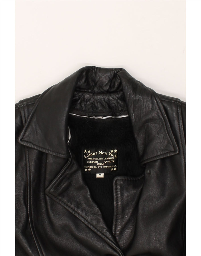 VINTAGE Womens Leather Jacket UK 14 Medium Black Leather | Vintage Vintage | Thrift | Second-Hand Vintage | Used Clothing | Messina Hembry 