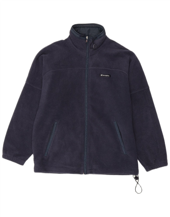 Champion Mens Fleece Jacket UK 38 Medium Navy Blue Polyester