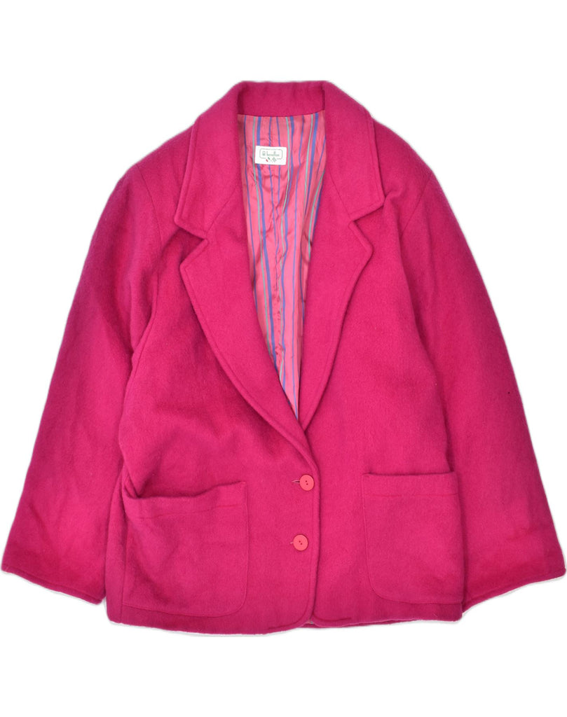 BENETTON Womens Overcoat IT 44 Medium Pink Wool | Vintage | Thrift | Second-Hand | Used Clothing | Messina Hembry 