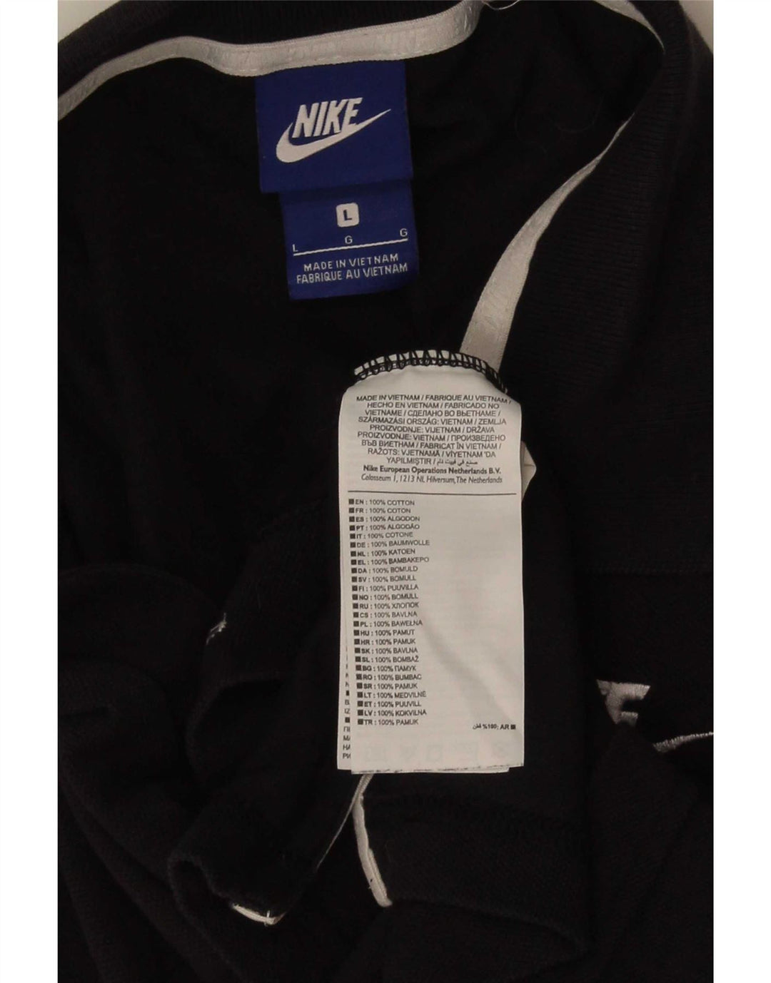 Nike Mens Polo Shirt Large Black Cotton