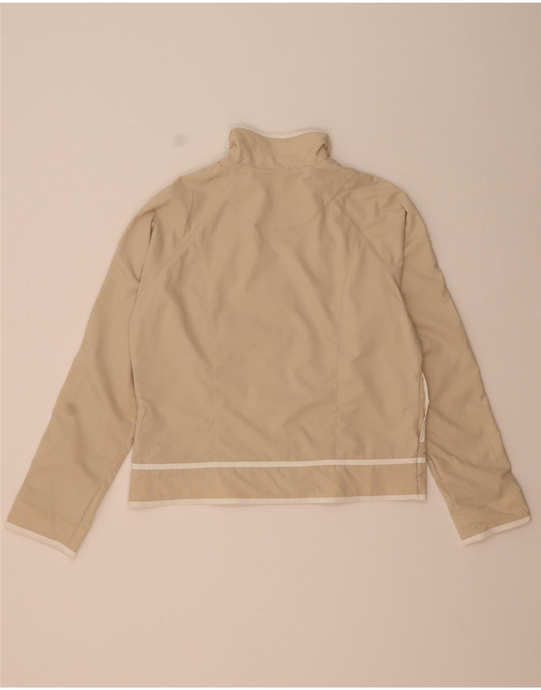 Nike Womens Tracksuit Top Jacket US 12/14 Large Beige Polyester