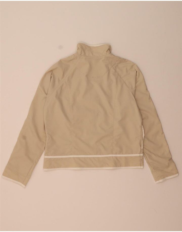 Nike Womens Tracksuit Top Jacket US 12/14 Large Beige Polyester