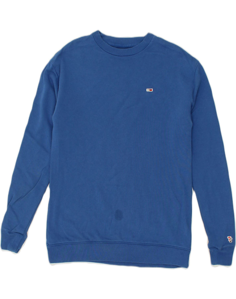 TOMMY HILFIGER Mens Sweatshirt Jumper Small Blue Cotton | Vintage Tommy Hilfiger | Thrift | Second-Hand Tommy Hilfiger | Used Clothing | Messina Hembry 