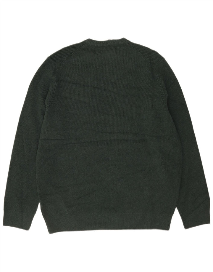 Marks & Spencer Mens Crew Neck Jumper Sweater XL Green Polyester
