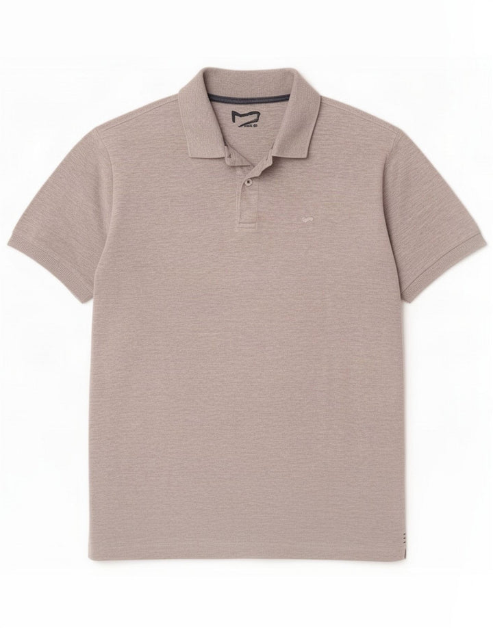 Gas Mens Polo Shirt Medium Grey Flecked Cotton