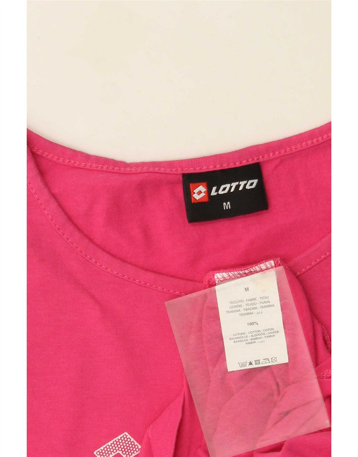 Lotto Womens Graphic Vest Top UK 12 Medium Pink Cotton