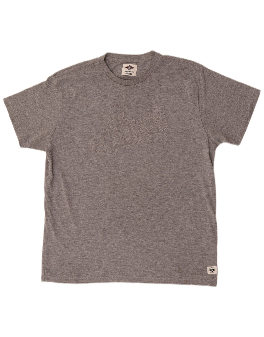 Bear Mens Graphic T-Shirt Top XL Grey Flecked Polyester