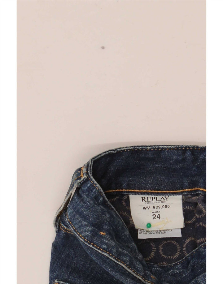 Replay Womens Denim Shorts W24 XS Blue Cotton