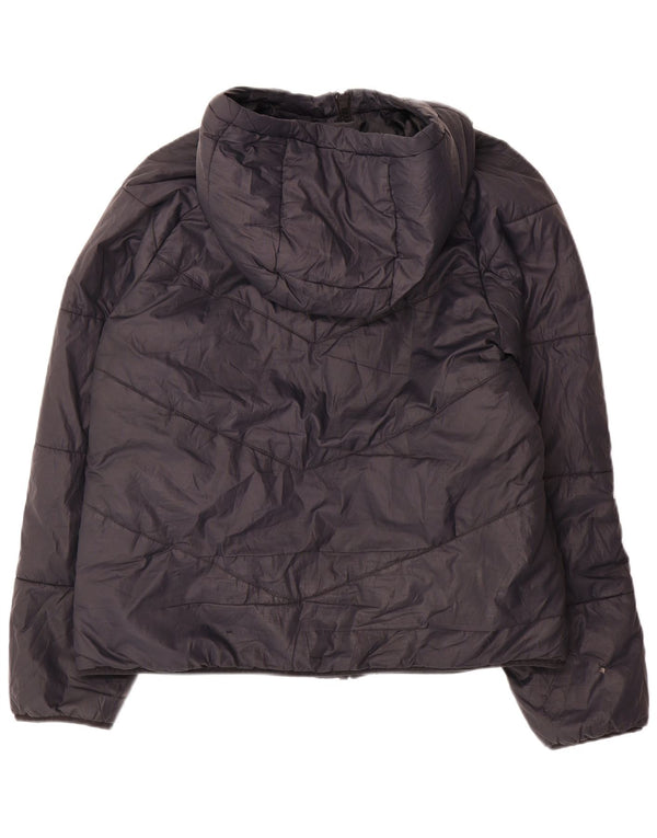 Nike Womens Hooded Padded Jacket UK 14 Medium Black Polyester