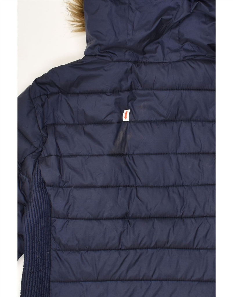 SUPERDRY Womens Hooded Padded Jacket UK 10 Small Navy Blue Nylon | Vintage Superdry | Thrift | Second-Hand Superdry | Used Clothing | Messina Hembry 