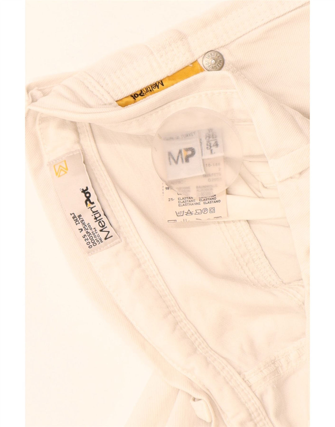 Meltin' Pot Womens Slim Jeans W36 L34 White Cotton